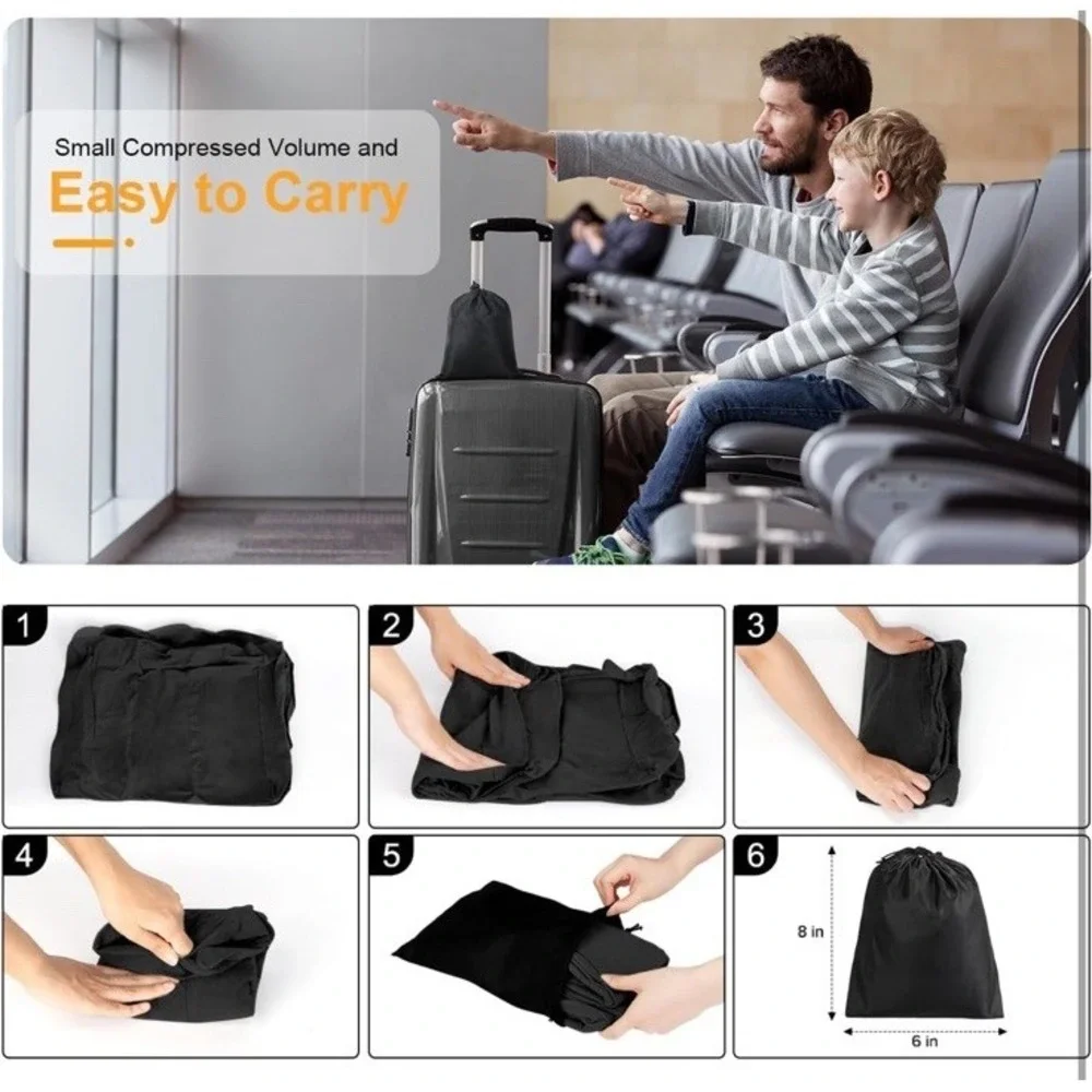 Maliton Inflatable‎ Foot Rest Pillow for Air Travel, Toddler Airplane Travel Car